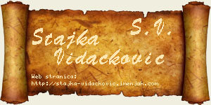 Stajka Vidačković vizit kartica